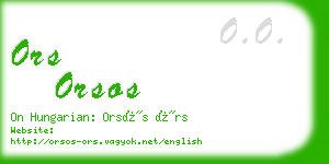 ors orsos business card